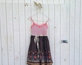 Funky Babydoll Tank Dress / Eco Dress / Tattered Artsy Dress / Upcycled Clothing