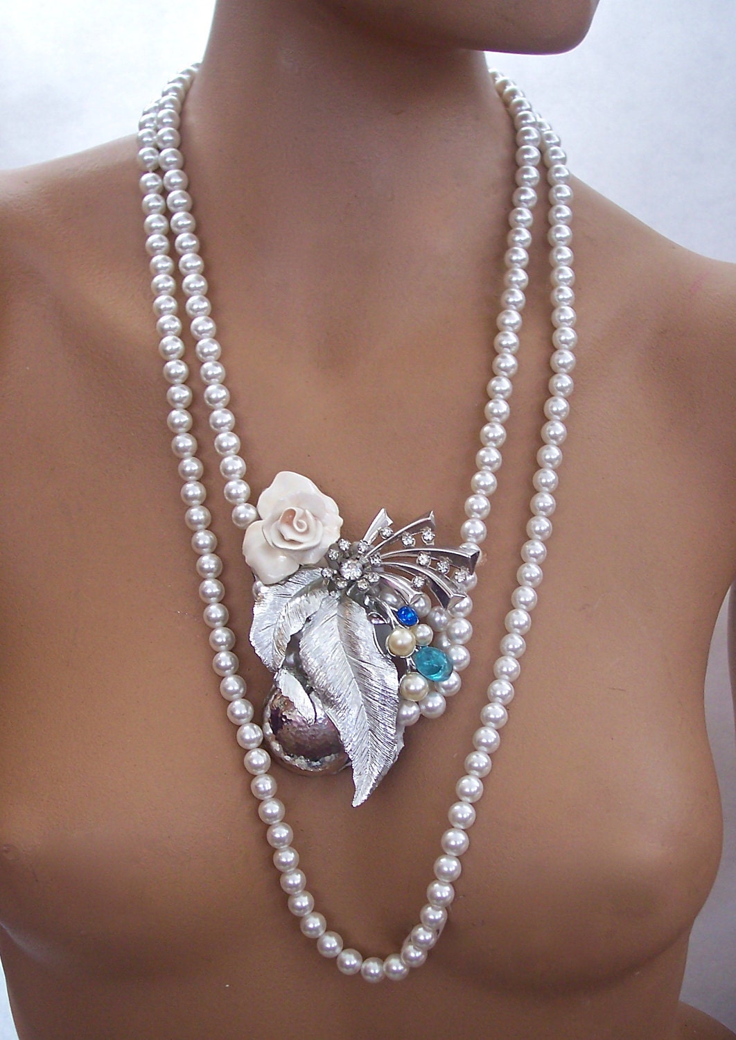 Second Look Jewelry Necklace Recycled Vintage Silver and Pearls