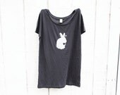Tshirt - Bunny Rabbit with Heart - Alice in Wonderland - Women - Alternative Apparel - Rabbit Shirt - Small, Medium, Large, XL - Clothing