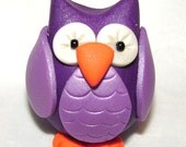 CHUBBY OWL - Polymer Clay Animal - Made to Order - You Choose the Color