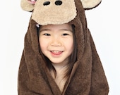 PERSONALIZED Girl Monkey Hooded Towel