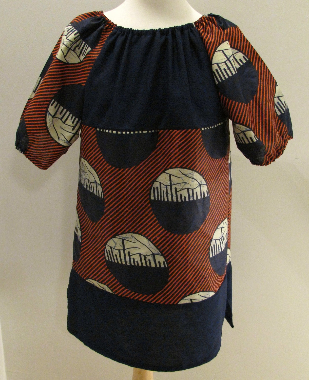 Navy Yard Multi Pattern Peasant Top Small