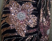 FREE SHIPPING Stunning Beaded and Sequined Silk Gown