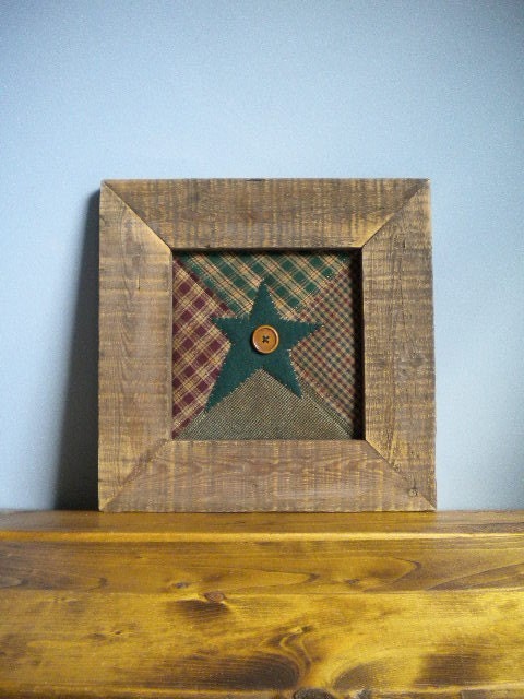 Framed STAR - Primitive - Rustic - Wall Hanging - Home Decor - Folk Art - Farmhouse Wood - OOAK