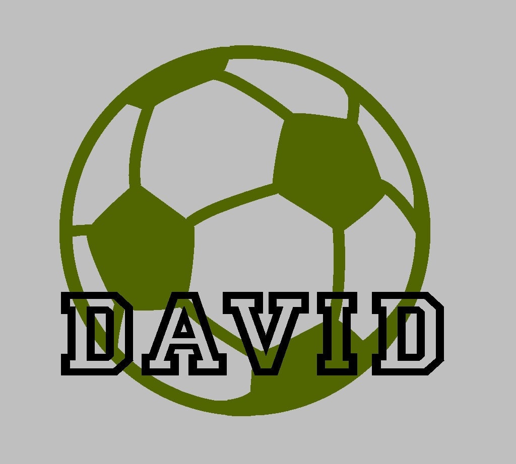 23" x 23" Personalized Soccerball- Boy Room Vinyl Decor