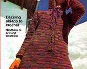 1970s Vintage Golden Hands Magazine Crochet Hooded Boho Top & Shawl