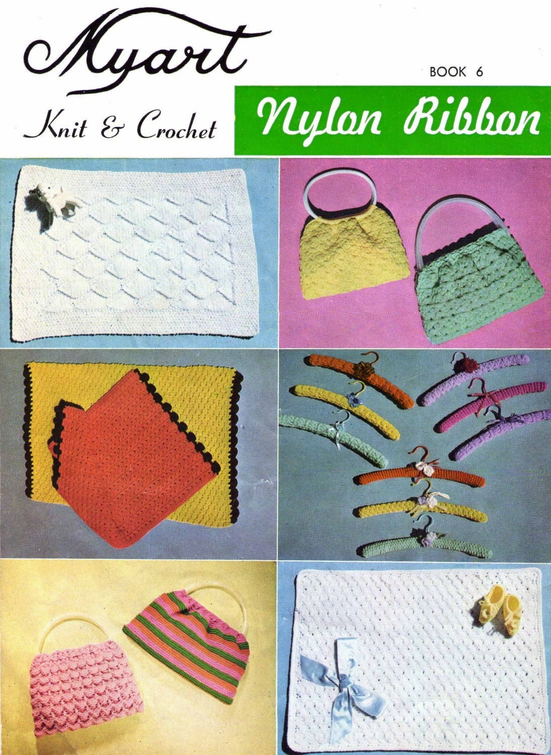 Vintage 1960s Knit and Crochet pattern book Bags Tea Cosy Slippers Coat Hangers etc ORIGINALS NOT PDF