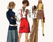 1970s Vintage sewing pattern Simplicity 8925 MOD Suspender Skirts Size 10 Waist 24