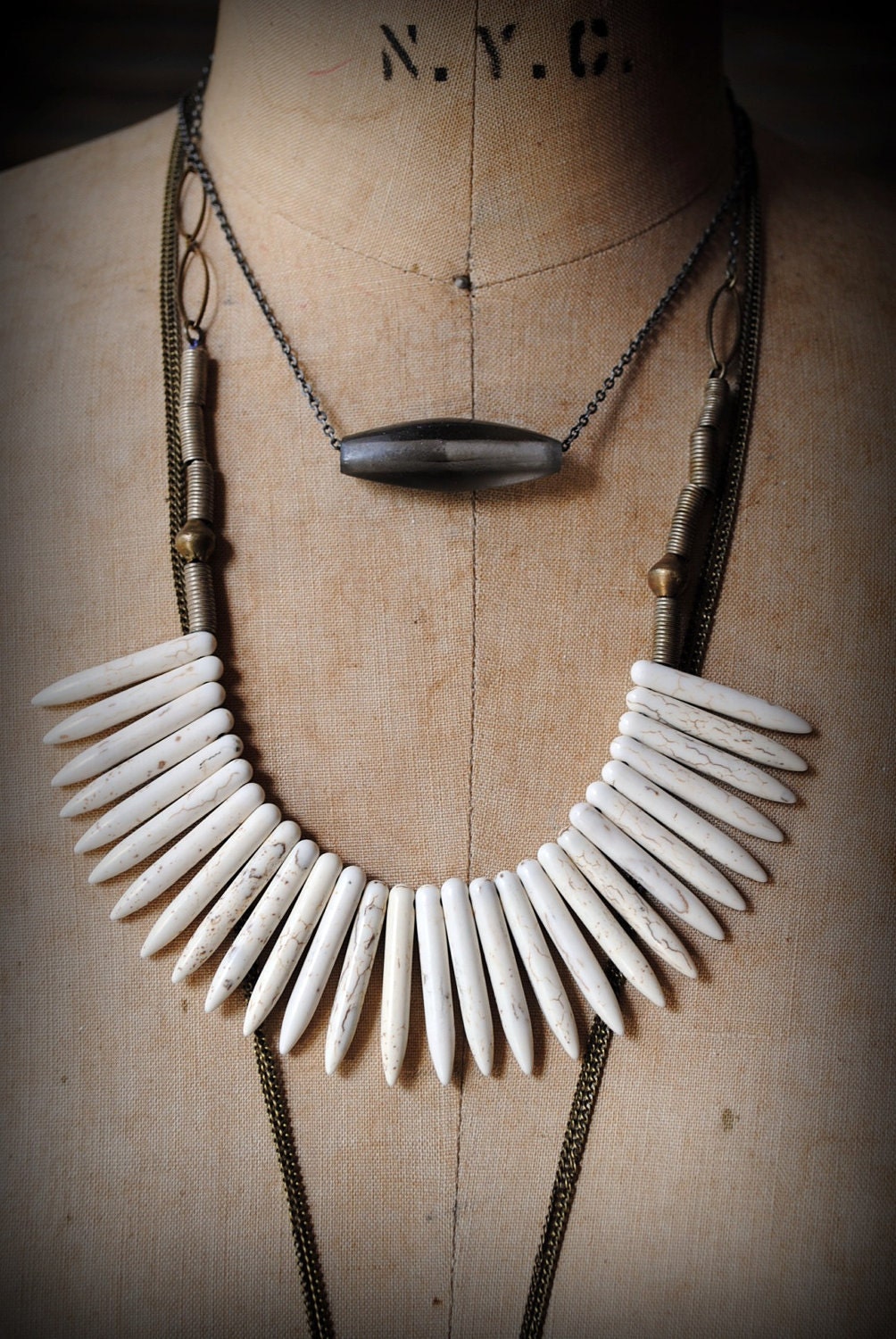 BAHIA : Bohemian Minimalist Recycled Glass Bead Necklace