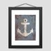 Vintage Nautical Anchor - Distressed Print - Children Nursery Playroom Artwork