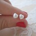 Tiny Heart Pearl Stud Earrings