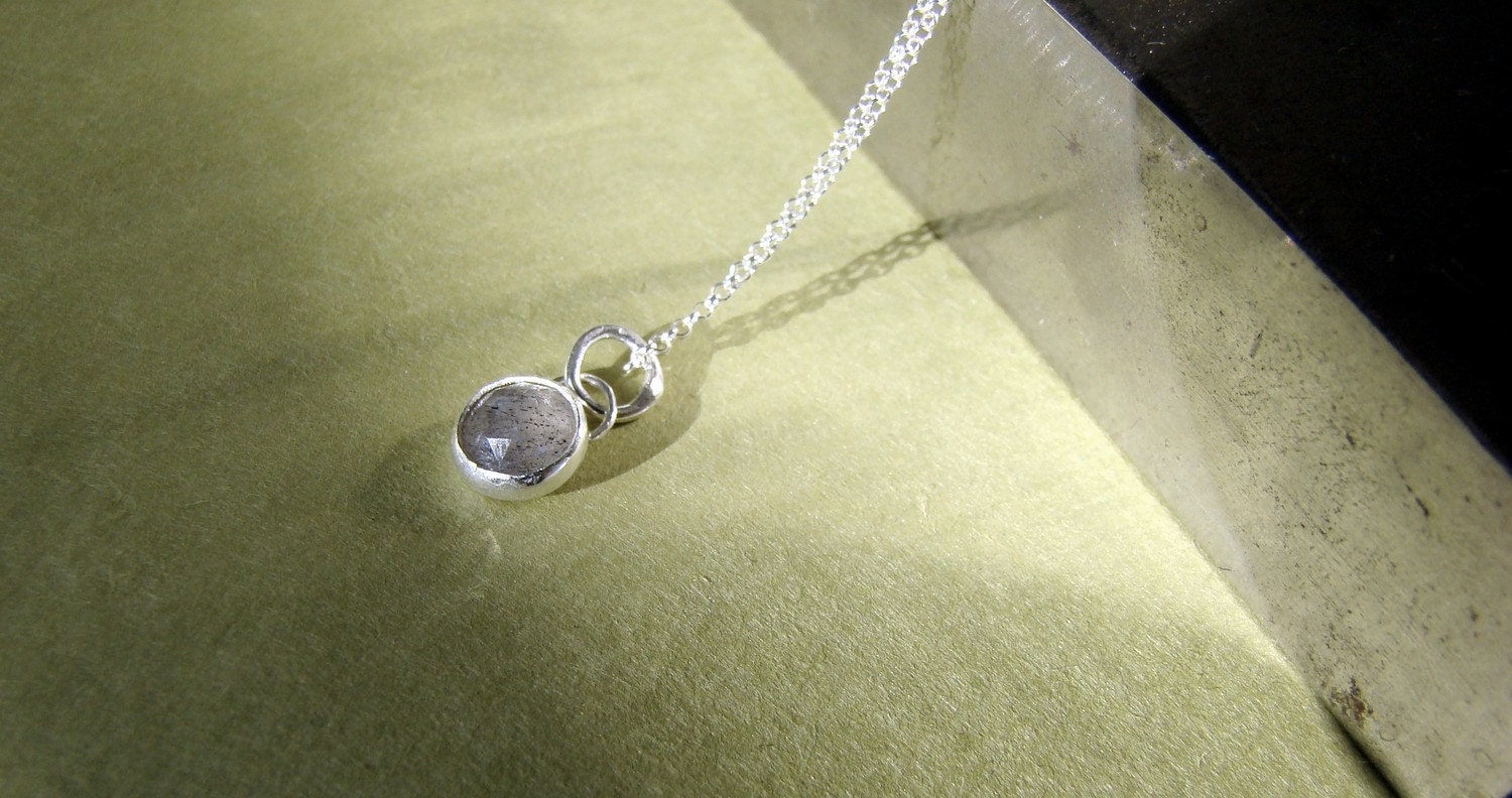 labradorite necklace -  rose cut labradorite pendant