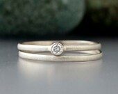 Rush order for Brendan -  Diamond and Gold Wedding Ring Set - 2.5mm Diamond Engagement Ring and Matching Band