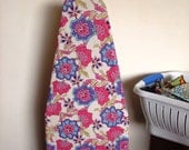 Ironing Board Cover REDUCED SALE fresh flowers pink and blue for laundry room