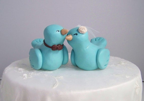 Custom Love Bird Wedding Cake Topper Birds - Custom Choice of Colors