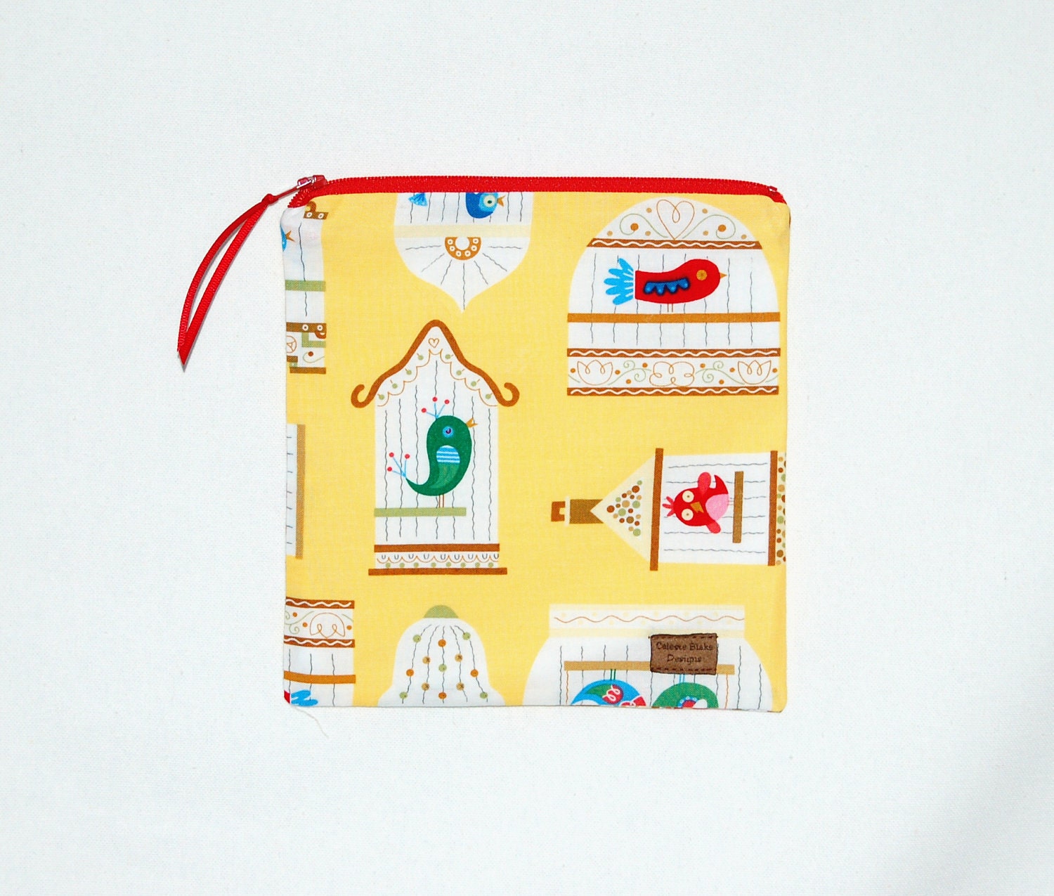CLEARANCE - Bird in a Guilded Cage - Sandwich Size Reusable Bag -  Eco Friendly - Zippered Bag - Zipper Closure
