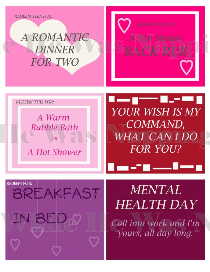 Love Coupons For Him/For Her