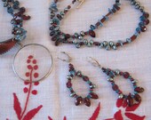 Blue Blood - Necklace Earring Set with Apatite Garnets