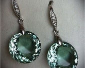 Luxury Green Aquamarine Silver Earrings