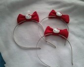 Red bow headband -hk