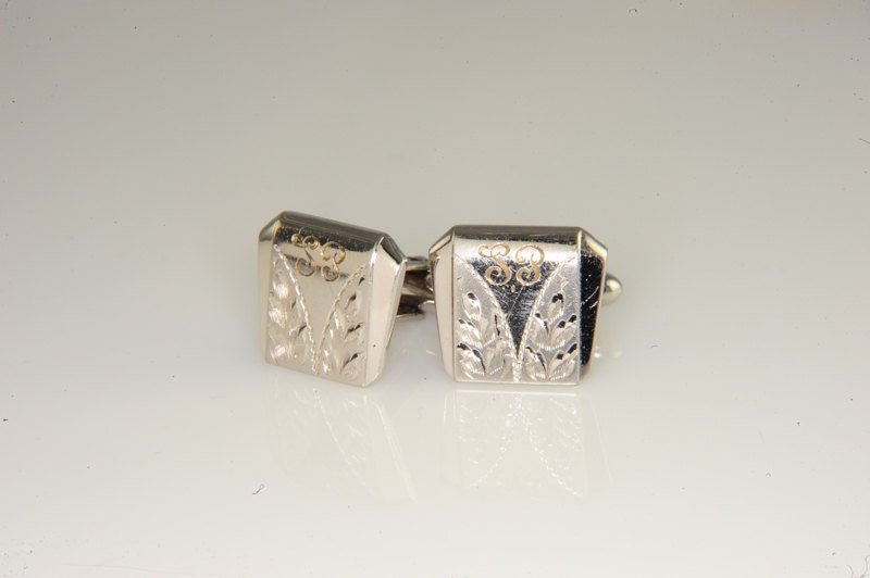 Beautiful Vintage Cufflinks Sterling Silver Lamode Cuff Links   G-52