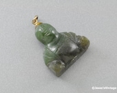 Vintage Buddha Pendant Faux Jade or Soapstone