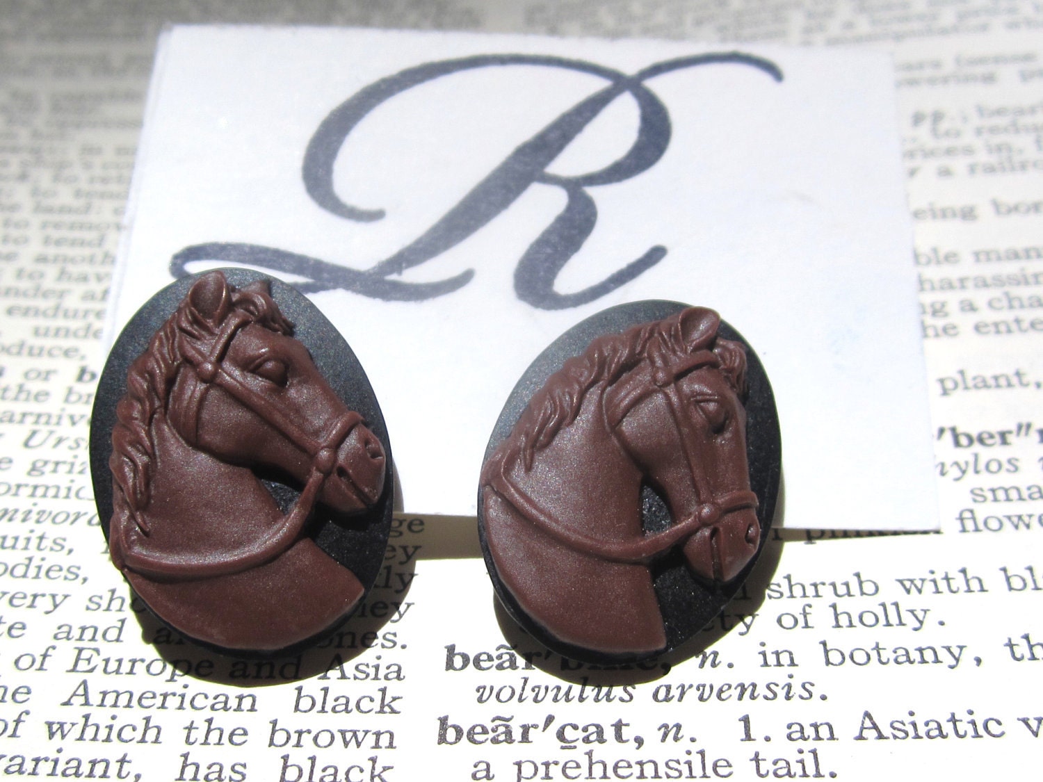 Cameo Horse Stud Earrings