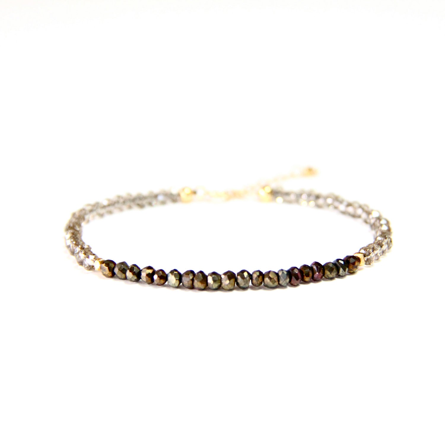 Mystic Pyrite Stone & Crystal Bracelet