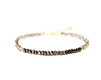 Mystic Pyrite Stone & Crystal Bracelet