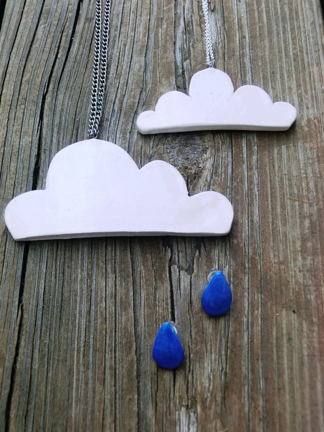 Rain Drop Earrings- small blue posts