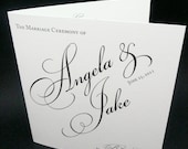 Wedding Program Booklet, Once Charmed Black and White Sample