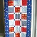 Solde....Baby blanket red and blue cotton 47 x 26 inches