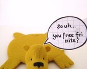 Bear Rug Coaster (Mustard Yellow)