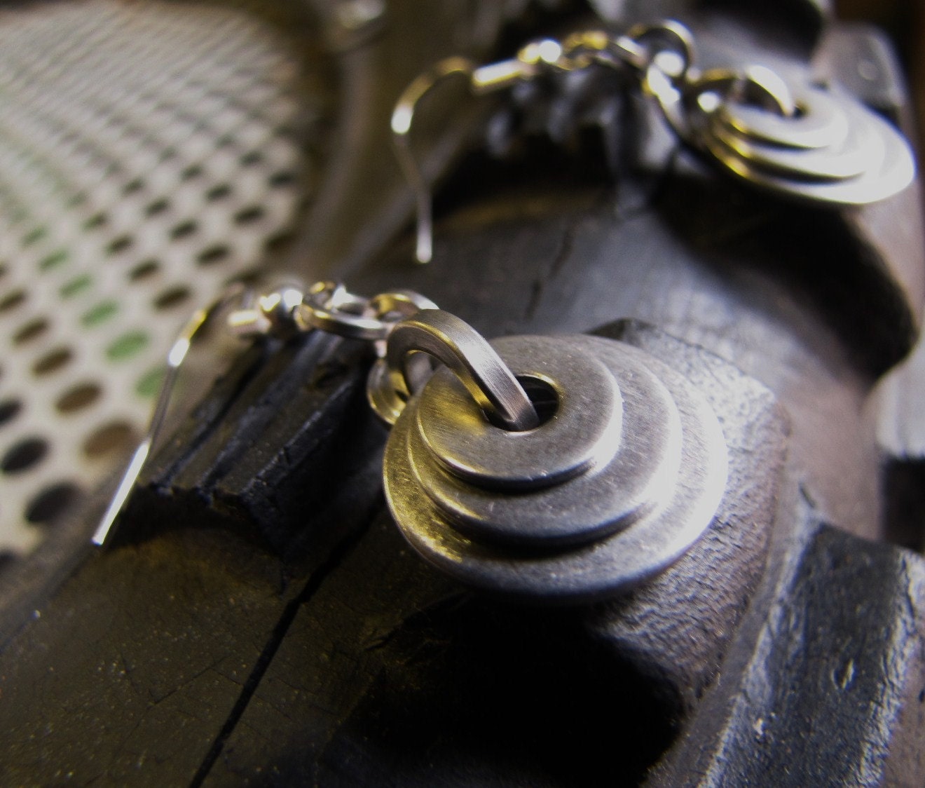 Stainless steel Washer Earrings, repurposed hardware