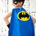 SALE FREE premium batman mask with this listing only Batboy double sided Super Hero Cape