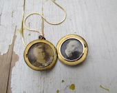 Antique Edwardian Locket With Monogram and Original Photos c.1900