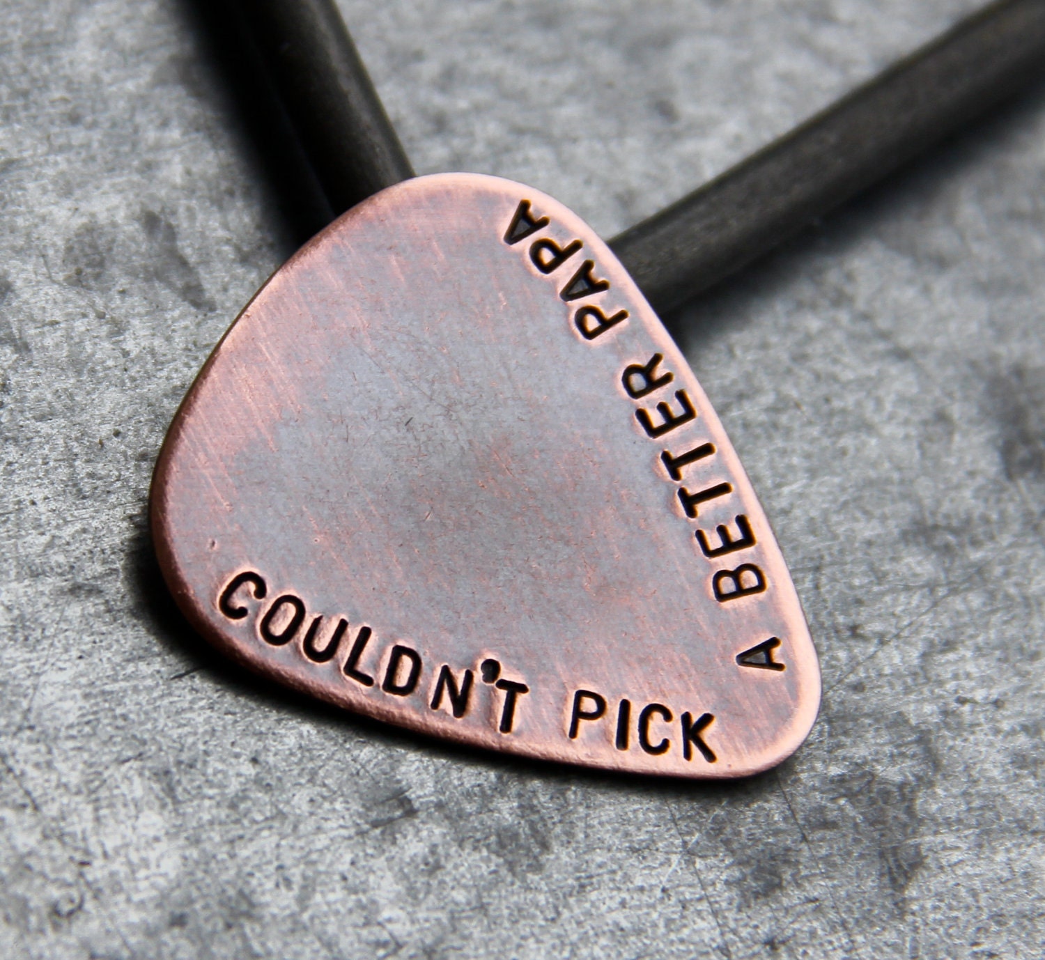 Custom Guitar Pick in Handstamped Copper - Perfect Father's Day Gift for Dad, Husband, or Grandpa