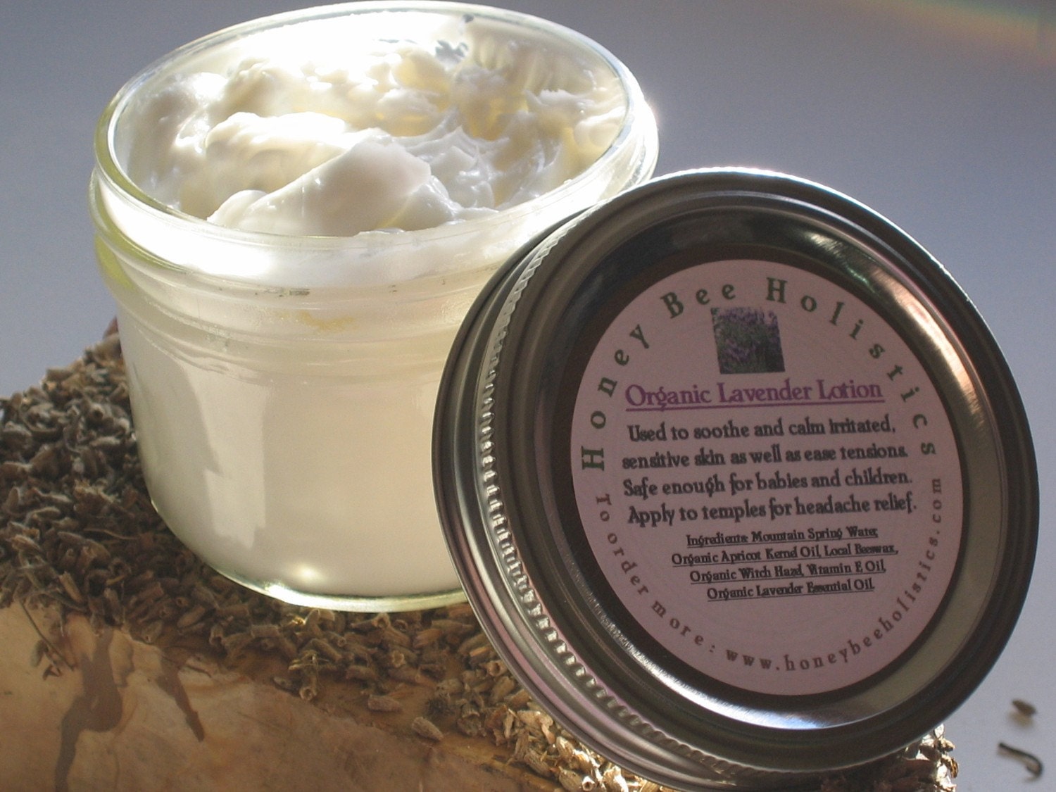 Organic Lavender Lotion - Only Essential Oils Used- Generous 8 oz. Jar- Safe for Babies and Children