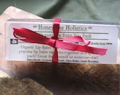Organic Lip Balm Trio Pack All made with local beeswax plus REAL healing essential oils 3 small Lip Pots in gift pack