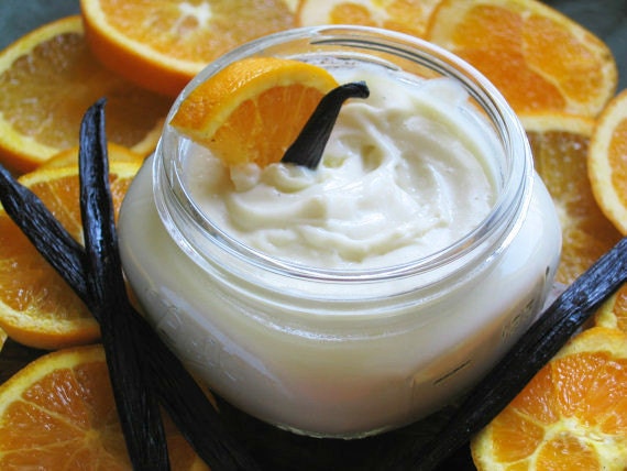Organic Orange Vanilla Lotion -- Generous 8 oz. Jar- Like a Creamscicle with Organic Orange & Tahitian Vanilla Bean