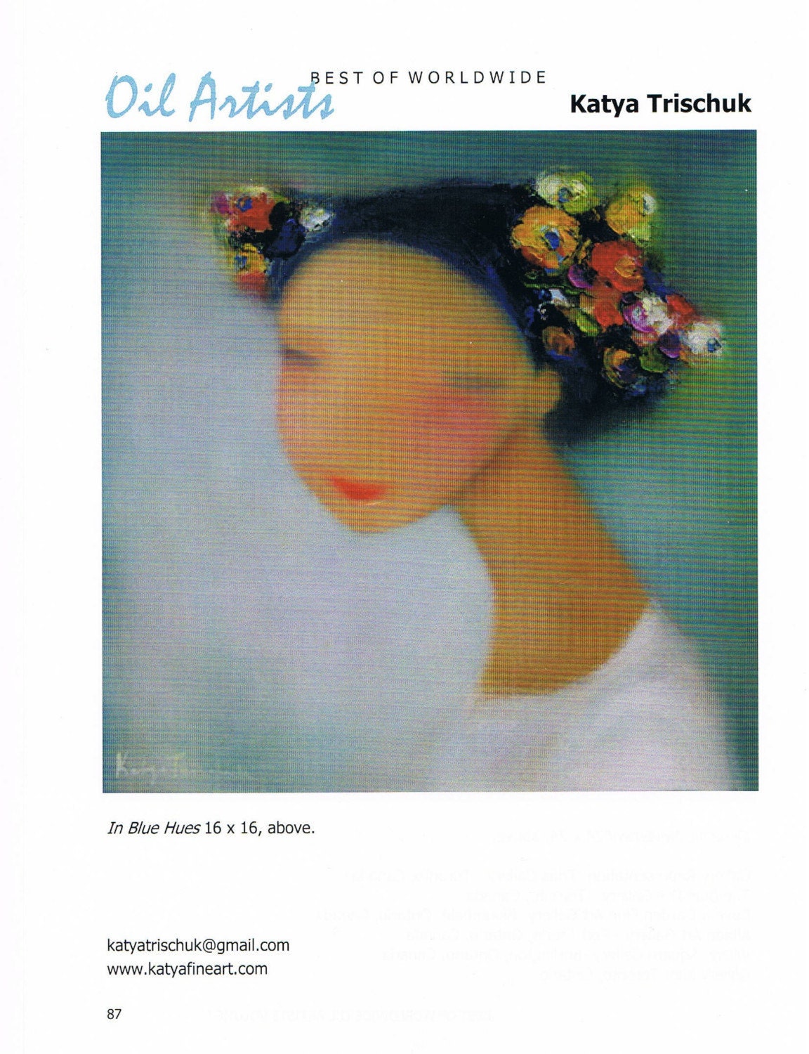 ready to ship 12"x12" print from my original In Blue Hues , original oil on canvas painting  16x16in oil