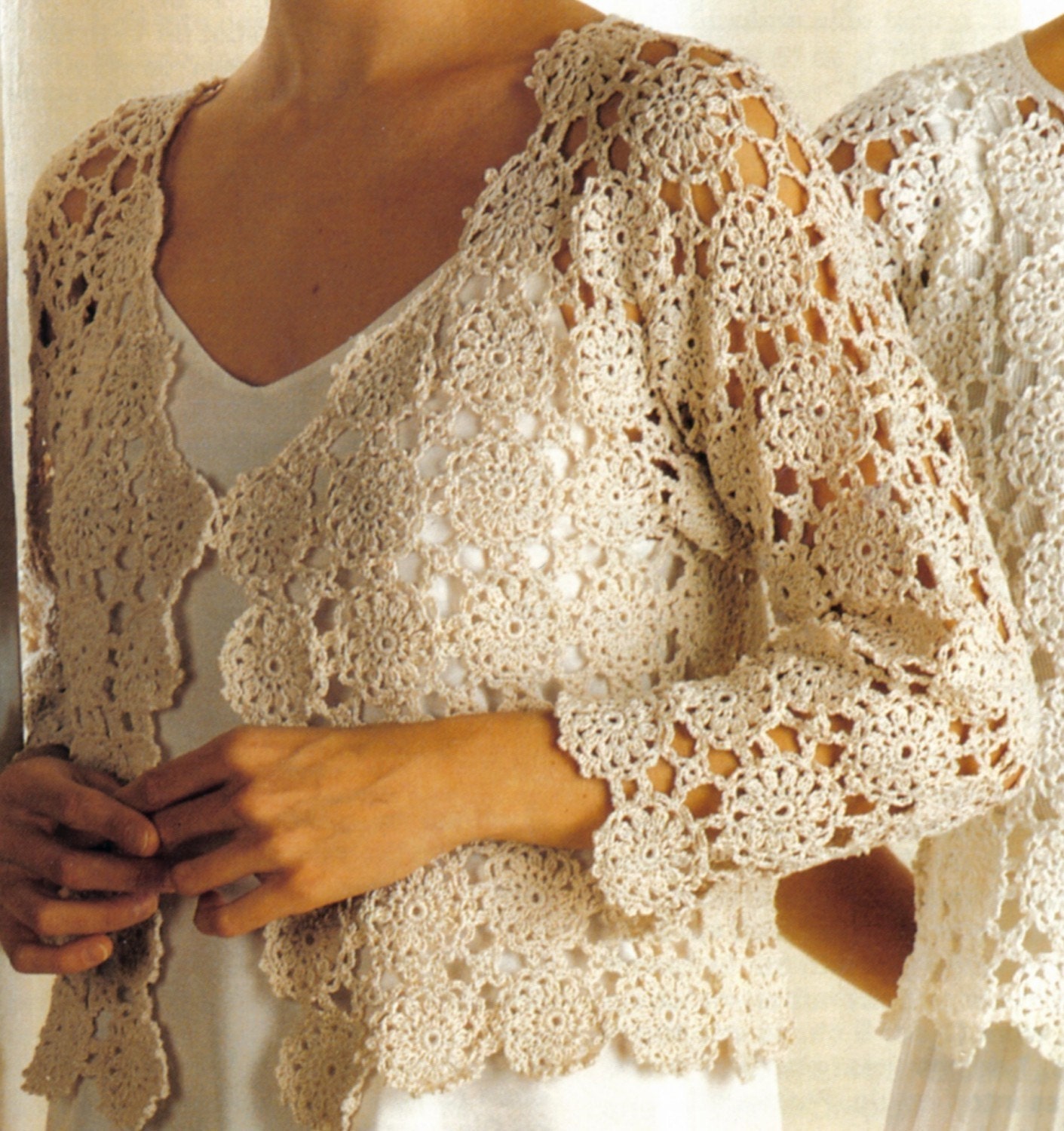 Womens Crocheted Jacket and Top - Vintage Digital Crochet Pattern - PDF Instant Download - PrettyPatternsPlease