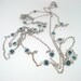 1.05 Carat  36" Inch Blue Diamond By The Yard Necklace 14k White Gold handmade