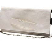 Vegan WHITE clutch for woman, lovely evening purse for going out, cruelty free - Gili - Made to order
