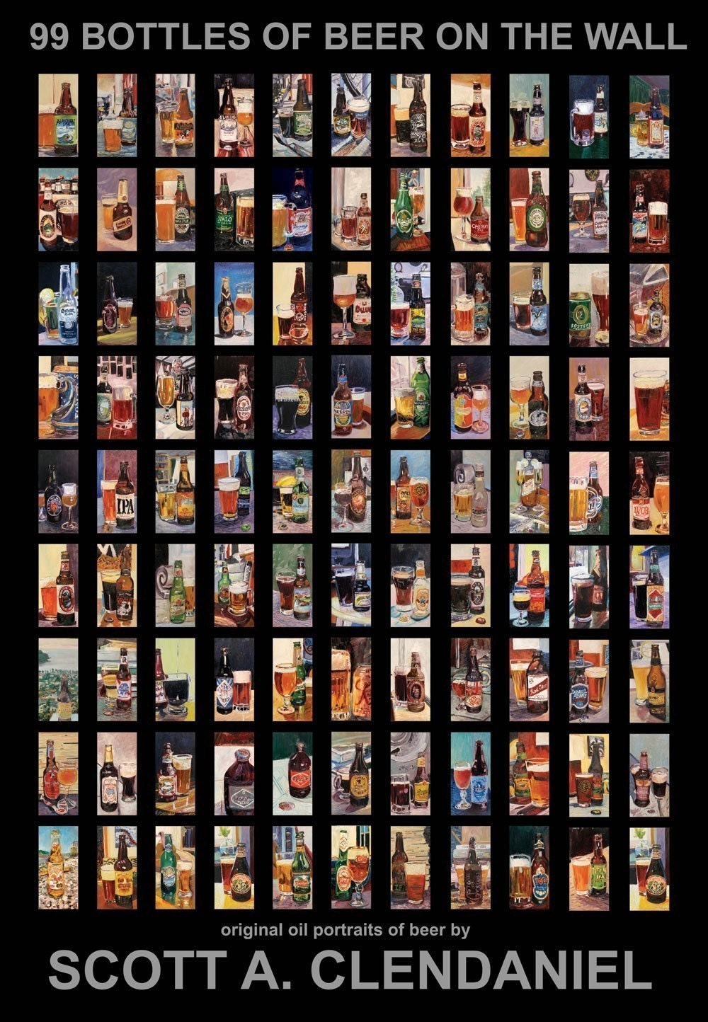 Beer Poster of 99 Oil Paintings of Beer - 99 Bottles of Beer on the Wall - Signed by the Artist