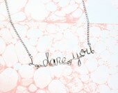 i dare you necklace - sassy silver wire words