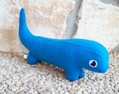 blue fleece plush Lizard