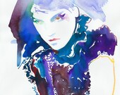Watercolour Fashion Illustration -  Nikki