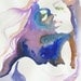 Print of Watercolour Painting, Fashion Illustration. Titled - Magique