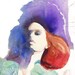 Watercolour Model Portrait, Print of Watercolor Fashion Illustration. Titled - Moncler Gamme Rouge